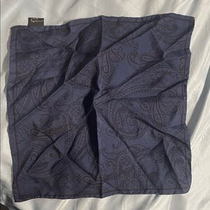 Nicky Navy Paisley 100% Seta Pocket Square